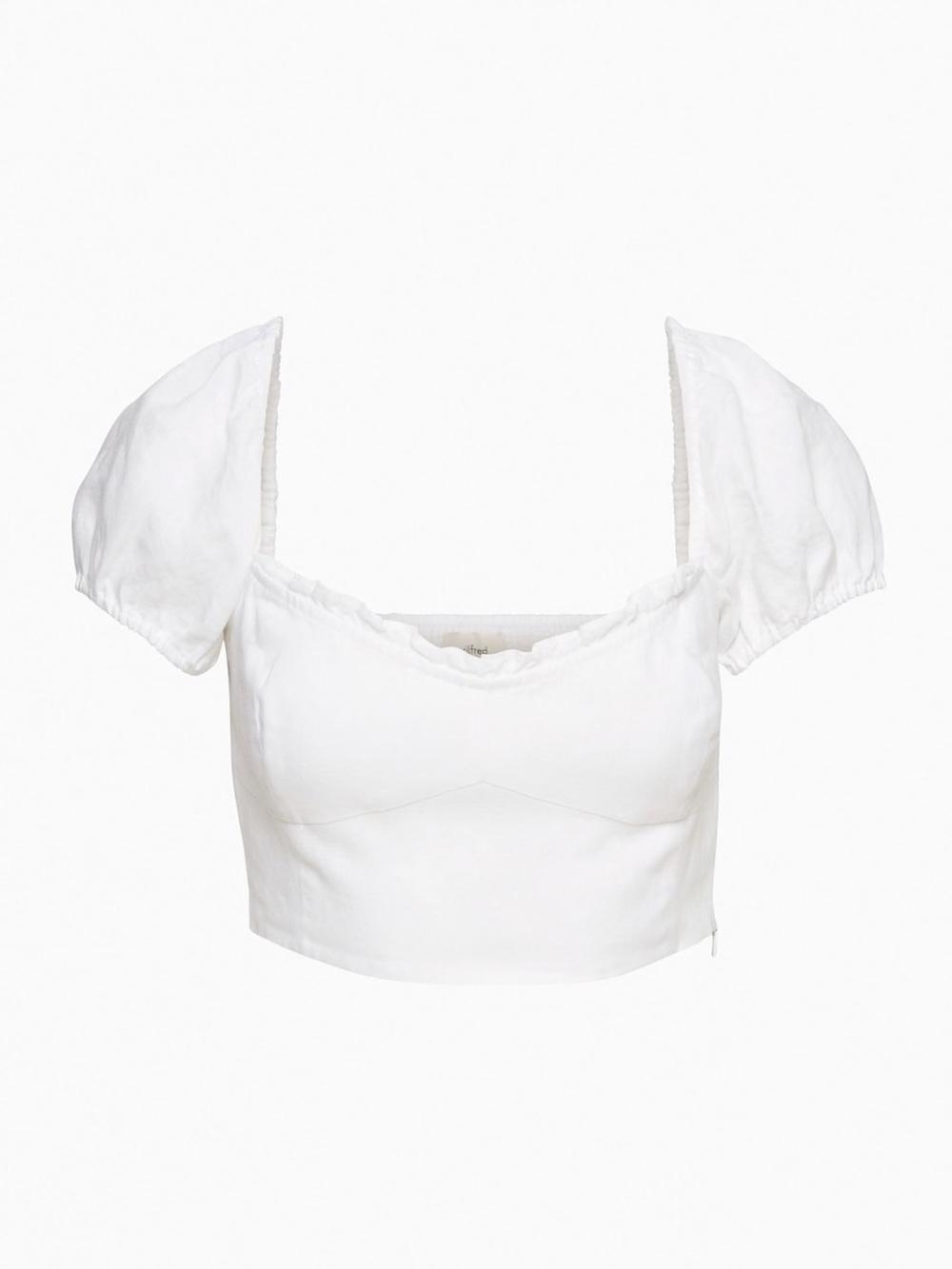 Aritzia White Puff Sleeve Crop Top